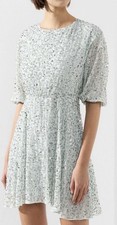 Alice + Olivia Mint Green Sequined Baby Doll Mini Dress, Size 0 EUC C6