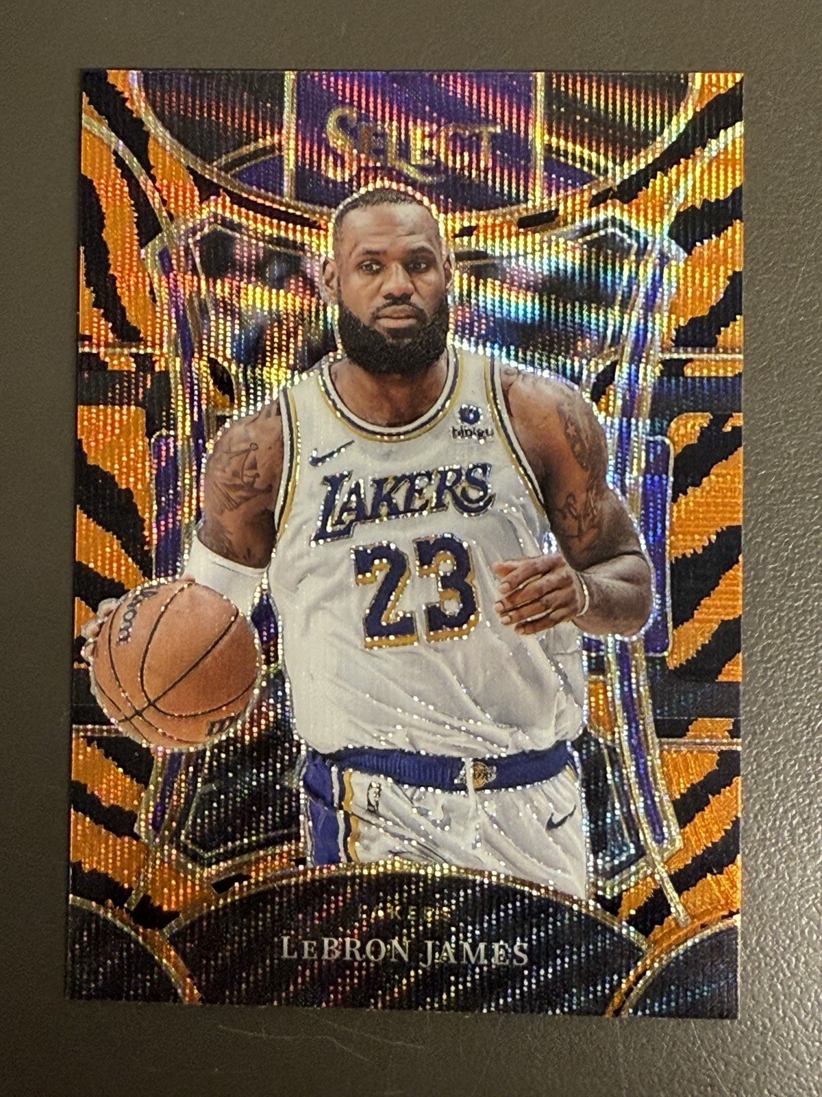 2023-24 Panini Select - Mezzanine Level LeBron James #335 Tiger Stripes Prizm
