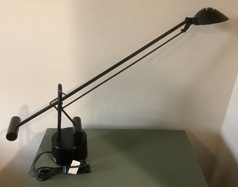 Mid Century Modern  Articulating Drafting Desk Lamp With Heavy Base