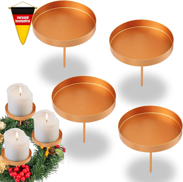 6 StüCk Adventskranz Kerzenhalter FüR Stumpenkerzen - Weihnachtsdeko, Tischdeko-image