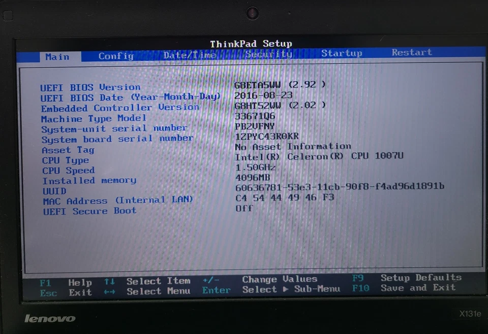 Lenovo ThinkPad X131E Laptop Intel Celeron 1007U 4GB Ram NO HD/OS (FL) - Image 2 of 4