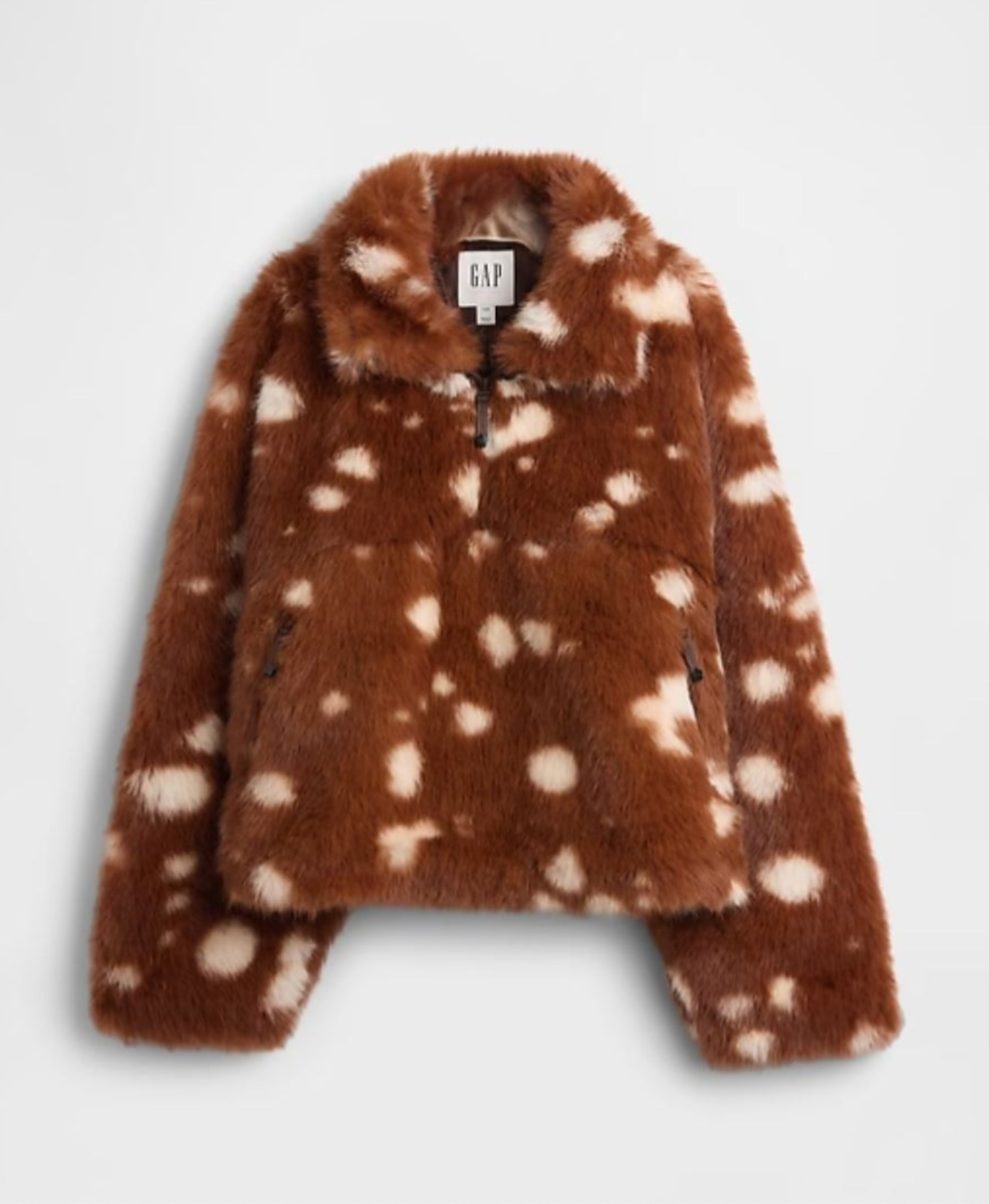Gap × Sandy Liang Spotted Vegan Fur Half-Zip Pullover Size XXS/XS