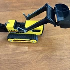 Metal Tin Tonka Toy Yellow Front End Loader Backhoe Excavator pressed steel🔥🔥