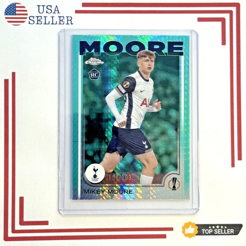 2024-25 Topps Chrome #199 MIKEY MOORE Aqua Prism Refractor /199 Rookie Rc