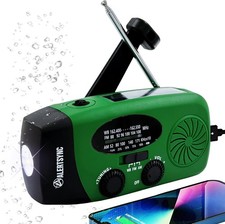 5000mAh Solar Hand Crank Weather Radio, Multi-Function Portable Emergency FM AM