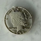 1923 PEACE SILVER DOLLAR COIN CUT OUT, FINE CUT DETAILS, GEM & Walking Liberty