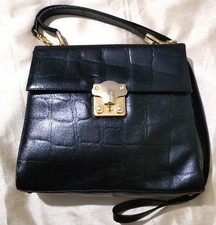 Vintage Embossed Leather Satchel Handbag