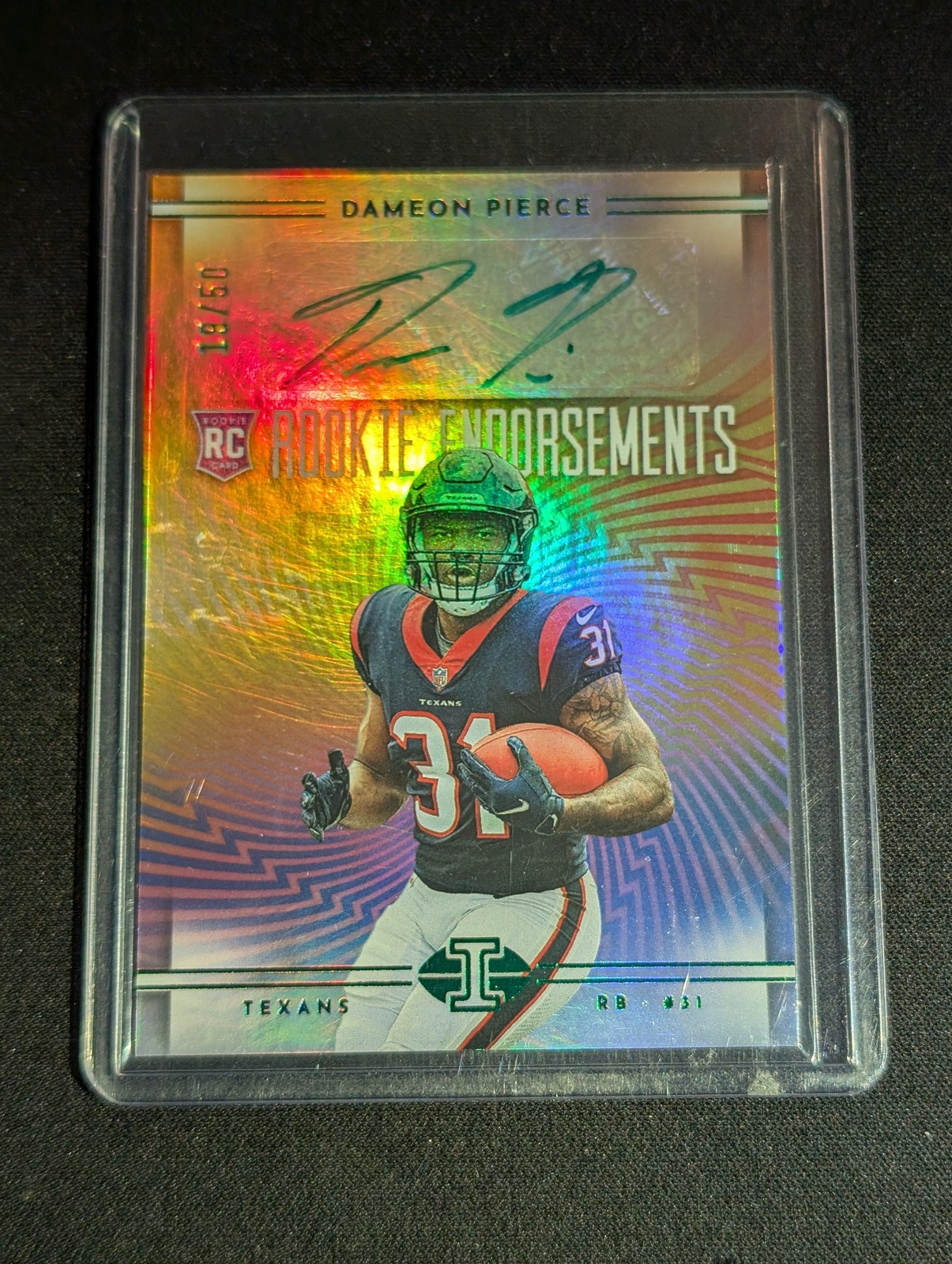 Dameon Pierce Panini Illusions Rookie Endorsements Autographs #REDP Green