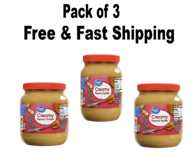 #ad #ad Great Value Creamy Peanut Butter Spread 64 oz Jar 3 Pack $10.95