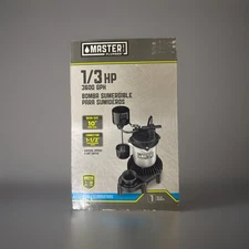 PENTAIR WATER 176953  1/3 hp Zinc & Plastic Submersible Sump Pump Master