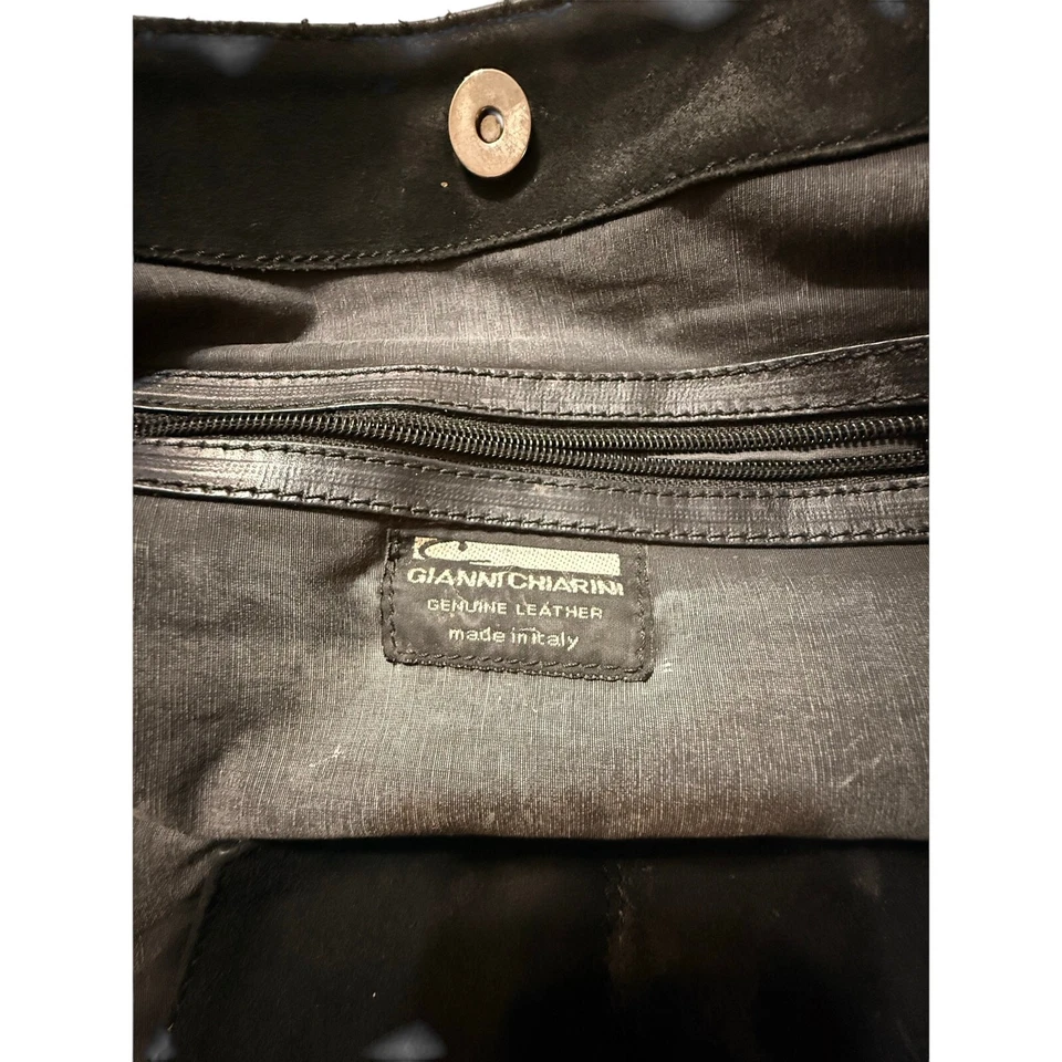 Gianni Chiarini 大号黑色麂皮绒和皮革托特包 - 意大利制造 — 第 4/4 张图片