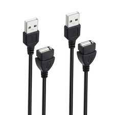 2 PCS USB Extension Cable 5 FT Male To Female USBA 2.0 Extender Cord PC