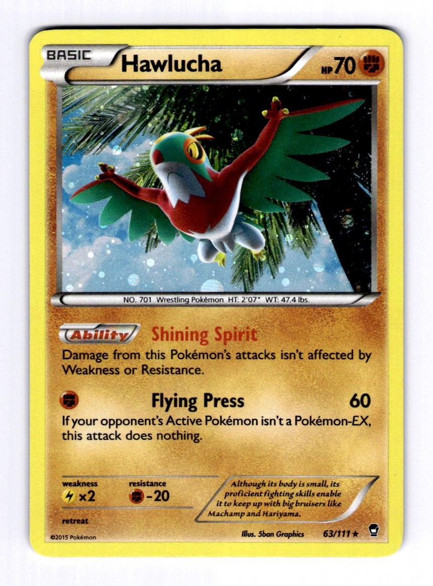 Hawlucha XY - Furious Fists #063 (2014) Promo Cosmos Holo LP Pokemon