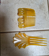 Art Deco Hair Comb Butterscotch - Set of Two