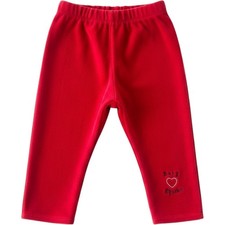 Baby B'gosh Velour Pants Baby 12M Red Vintage Heart Embroidered USA Made