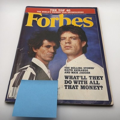 Vtg Forbes October 1989 Magazine The Rolling Stones Keith Richards  Mick Jagger