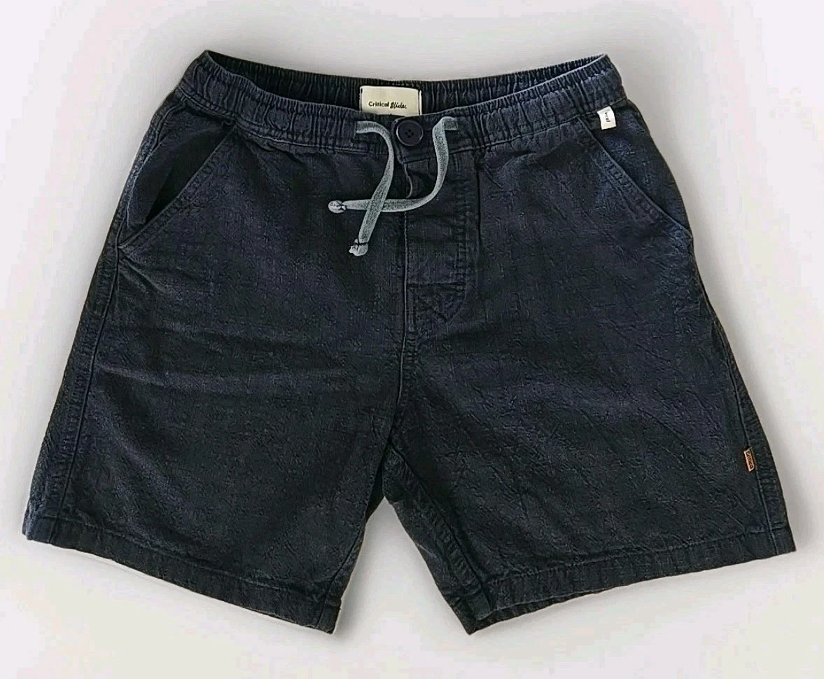 Critical Slide Cotton Linen Shorts Blue Denim Look Men’s Size 30