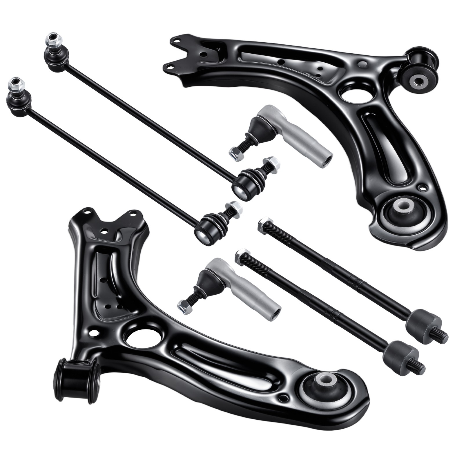 8x Suspension Kit Front Control Arms Tie Rods for Volkswagen Jetta 2011-2018