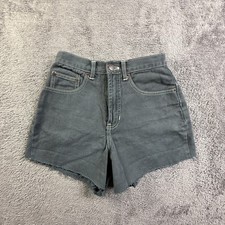 Vintage 90s GAP Cut Off Shorts Womens 24" Gray 100 Cotton Raw Hem High Rise