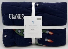 Pottery Barn Kids Solar System Glow-in-the-Dark TWIN Quilt ~ Blue Multi