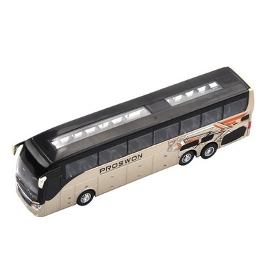 1:32 Sightseeing Bus Alloy Cars Pull Back Model Flash Light Vehicle Toys Gift/