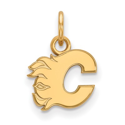 10k Gold NHL LogoArt Calgary Flames Buchstabe C extra kleiner Anhänger