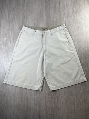 Wrangler Herren vorne flach Chino Shorts 32 elfenbein cremeweiß Freizeit Baumwolle Sommer