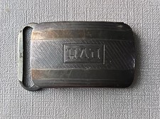 Vintage Hickok Sterling Silver 14k Gold Belt Buckle Engine Turned Monogram Pvh