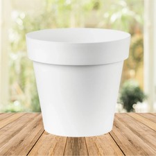 Central Garden Round Blumentopf in weiß in 15 cm bis 60 cm Blumenkübel Rollen