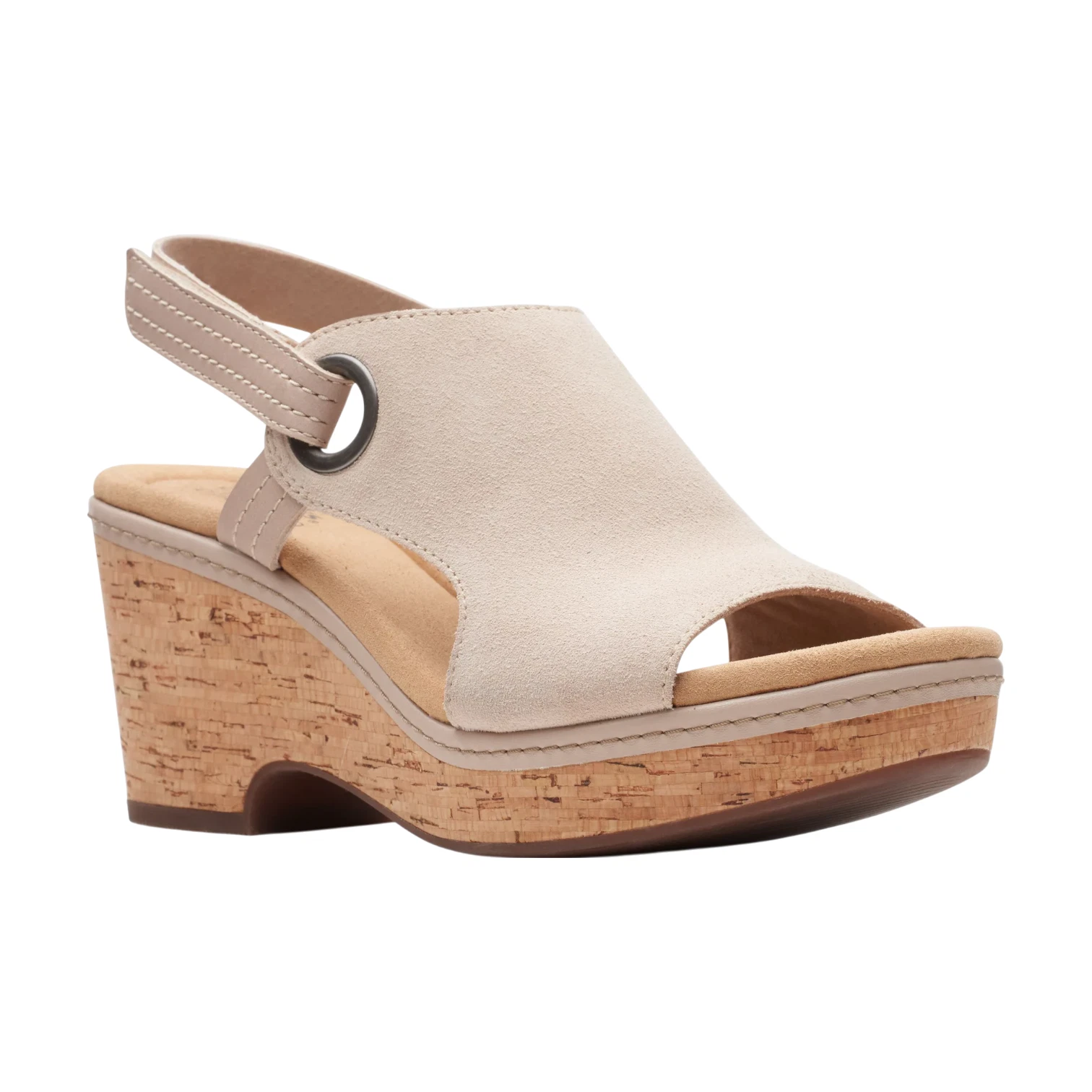 Sandali donna Clarks Giselle con zeppa mare scamosciati sabbia taglia 7 US [26165149]