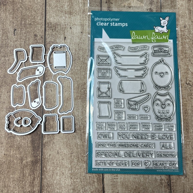 Lawn Fawn Special Delivery Stamp Set and Matching Dies~~~New In Package