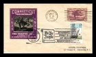 DR JIM STAMPS US COVER CONNECTICUT FDC TIME TRAVEL COMBO DUAL CANCEL IOOR