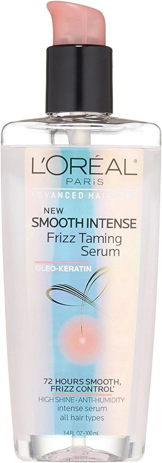 New L'Oreal Paris Advanced Haircare Smooth Intense Frizz Taming Serum, 3.4 oz