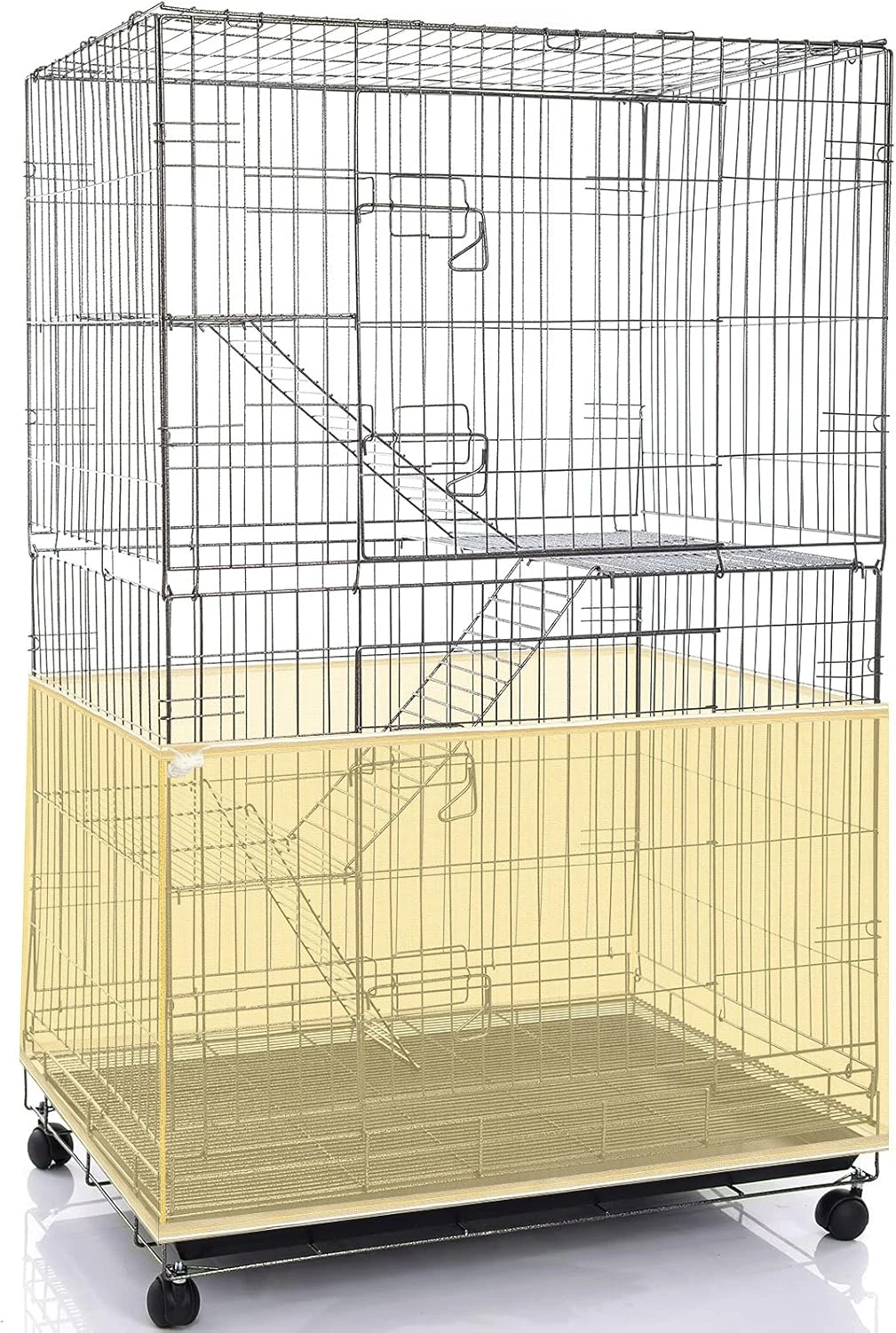 Large Bird Cage Seed Catcher,Bird Cage Cover Net Skirt Guard,Adjustable Soft Air