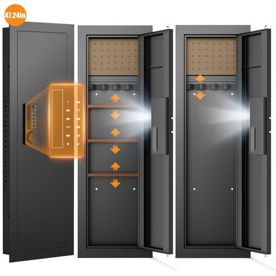 47.24'' Wall Hidden Safe for Home, with Removable Pegboard & 3 Adjustable Shelves