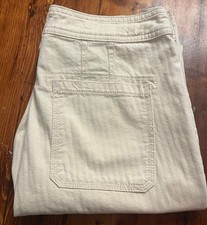 NWT Anthropologie Wanderer Ivory Carpenter Utility Pants Women's 28 Wide Leg