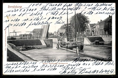 Ansichtskarte Rendsburg, Eider Schleuse, Kronwerk 1902 