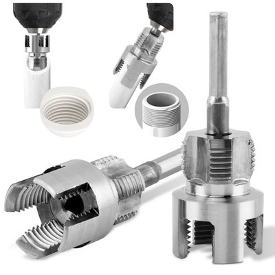 2PCS Pipe Threading Tool Dual End 1/2 3/4 NPT Internal External Thread Cutter
