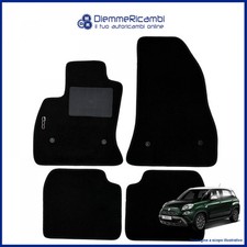 SERIE 4 TAPPETI - TAPPETINI IN MOQUETTE NERI PER FIAT 500L DAL 2012 AL 2017
