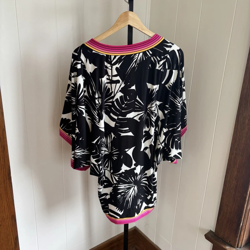 Trina Turk Womens S Lennox Swim Cover Up Beach Floral Resort Tunic Mini Dress - Image 3 of 4