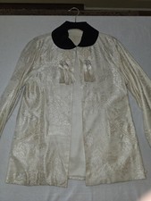 Vintage Womens Ivory Floral Lined silk cape B...