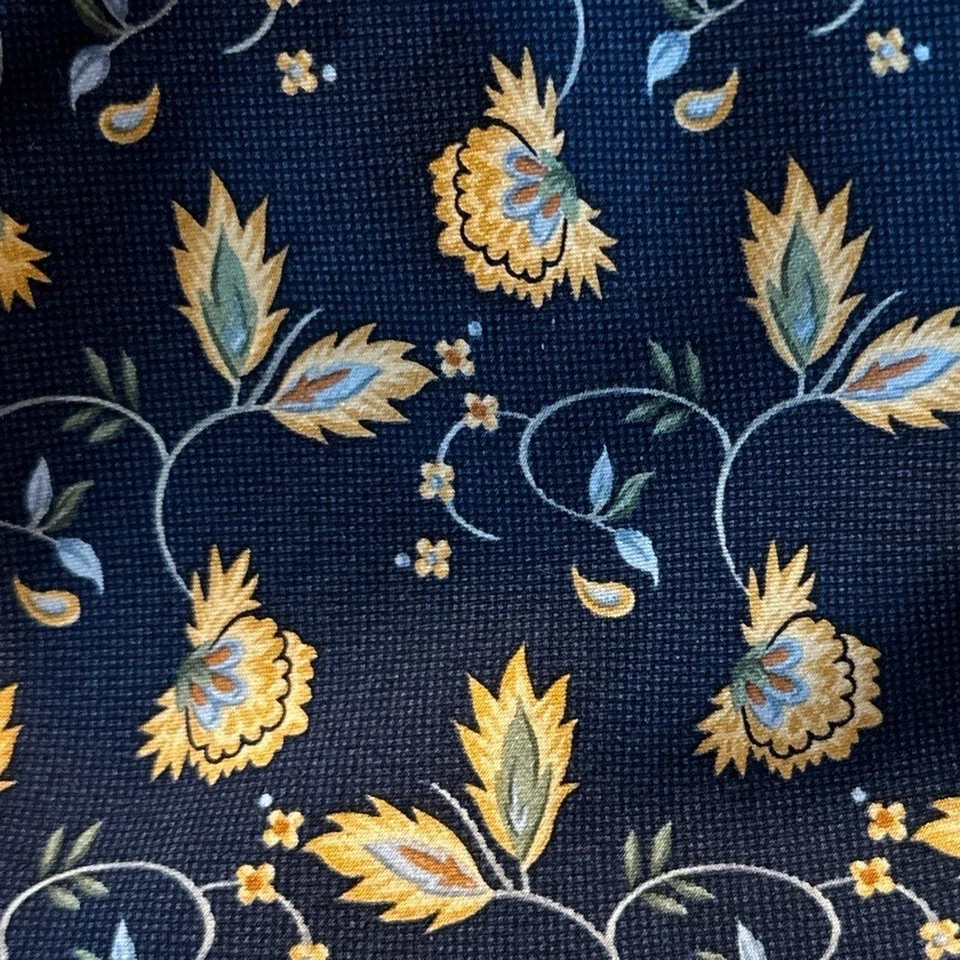 Nautica Blue and Yellow Silk Tie with Bunny and Floral Design - Image 3 of 3