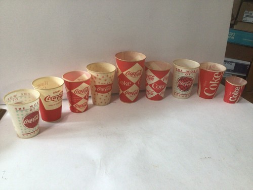 9 Coca Cola Wax Paper Cups Drink Coca Cola, Fishtail, Diamonds, World of