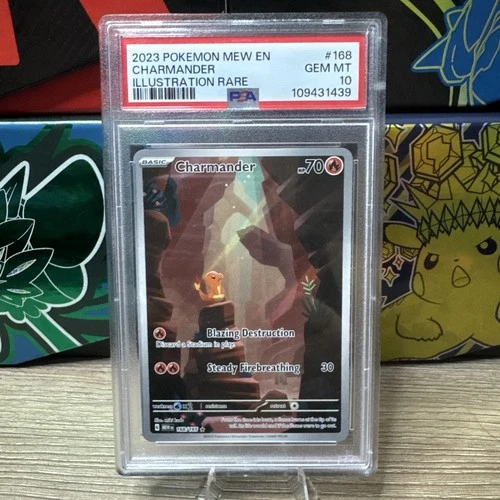 2023 POKEMON MEW EN-151 ILLUSTRATION RARE #168 CHARMANDER PSA 10