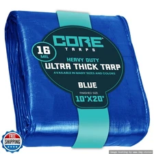 Core Tarps Extra Heavy Duty 16 Mil Tarp Cover, Waterproof, UV Res