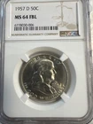 Photo of a 1957-D Franklin Half Dollar from an eBay listing that sold on Jul 20, 2026