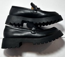 MUDD Chunky Heel Shoes Black 6 Y2K Goth Academia Preppy Slip On 90s Wednesday