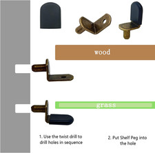 Bronze Shelf pins, 40pcs L-Shaped Clips 1/4 Inch Shelf Support Pegs for Glass...