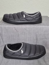 Polo Ralph Lauren Maxon Mens House Slippers Size 9 Black Lounge