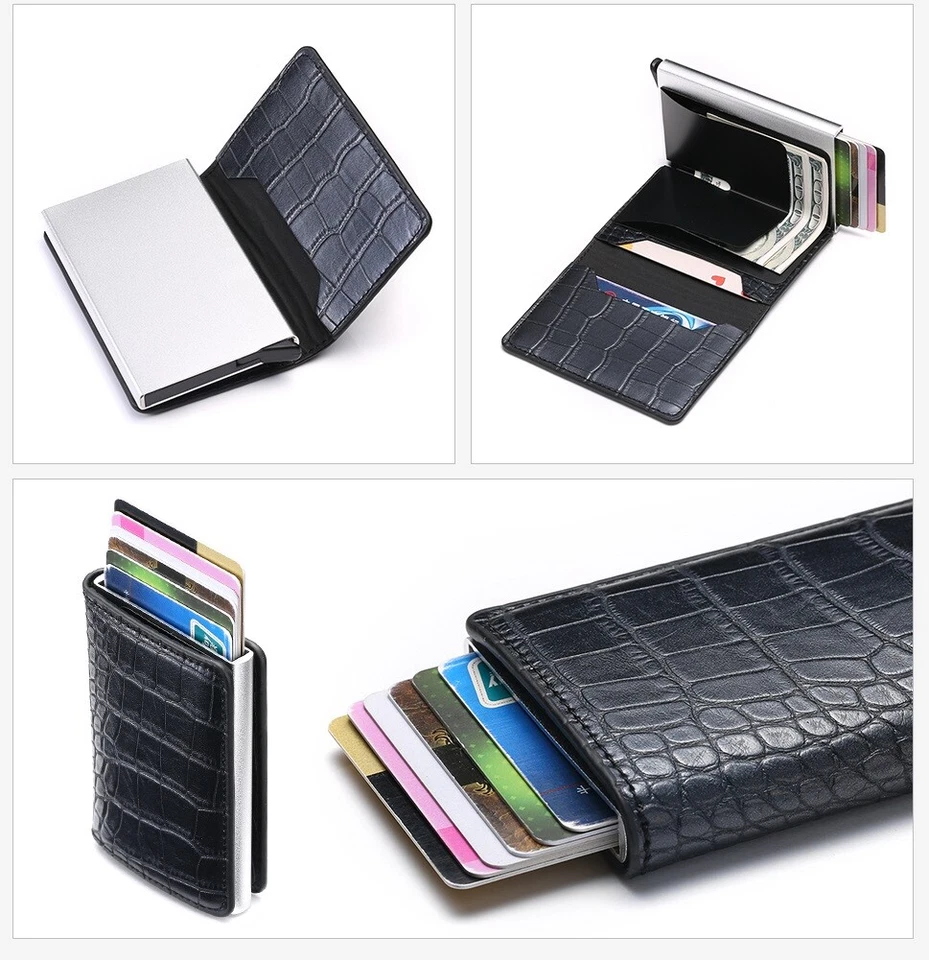 Portafoglio uomo porta carte di credito con i clip blocco RFID festa del papà - Immagine 2 di 4